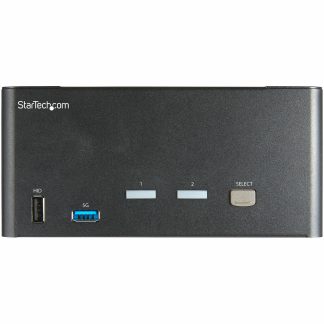 StarTech.com 2 Port Triple Monitor DisplayPort KVM Switch - 4K 60Hz UHD HDR - Desktop DP 1.2 KVM with 2 Port USB 3.0 Hub (5Gbps