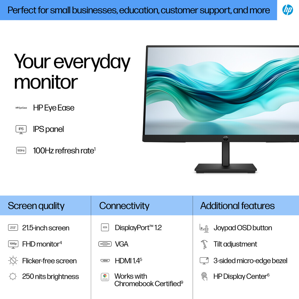 HP Series 3 Pro 21.5 inch FHD Monitor - 322pf - Image 11