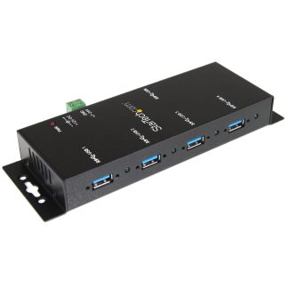 StarTech.com 4-Port USB 3.0 Hub - 5Gbps - Metal Industrial USB-A Hub - Wall or Desk Mountable USB Data Hub - TAA Compliant USB